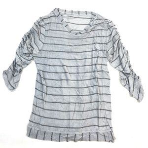 Tissue Knit V-Neck Top Dove Gray | SMALL